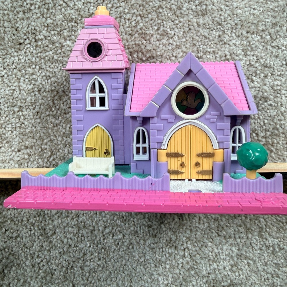 Vintage 1994 Bluebird Polly Pocket Wedding Chapel Purple Pink Playset No Figures